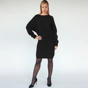 Katcashmere Charcoal Ribbed Sweater Dress